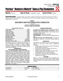 Purina Nature's Match Sow & Pig Complete 218M - 50lb
