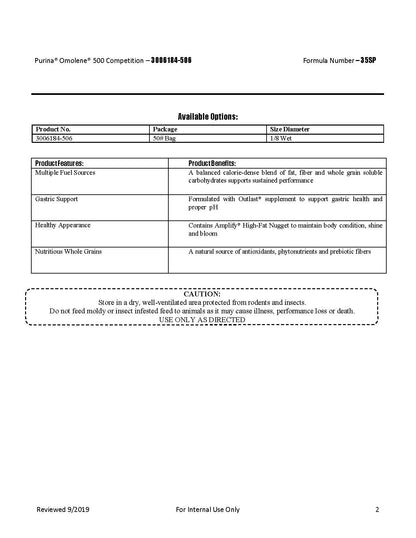 Purina Omolene 500 Competition 35SP - 50lb