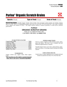 Purina Organic Scratch L5GC - 35lb