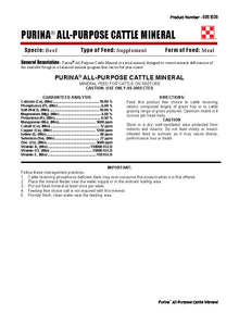 Purina All Purpose Cattle Mineral 37YU - 50lb