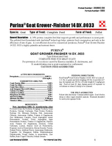 Purina Goat Grow/Fin 14 DX .0033 555G - 50lb