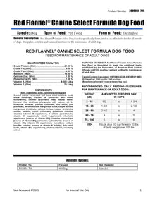 Red Flannel Canine Select Dog Food 473E - 40lb