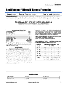 Red Flannel Bites N’ Bones Dog Food 473F - 50lb