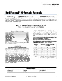 Red Flannel Hi-Protein Formula Dog Food 473D - 50lb