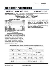 Red Flannel Puppy Dog Formula 473A - 40lb