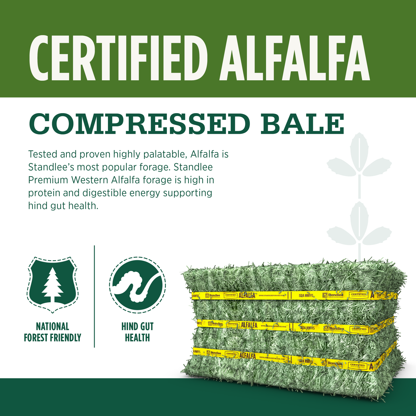 Certified Alfalfa Compressed Bale - 50lbs