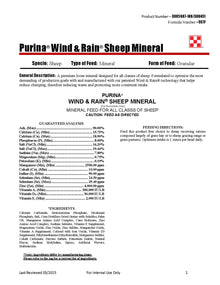 Purina Wind & Rain Sheep Mineral 557F - 1 Ton