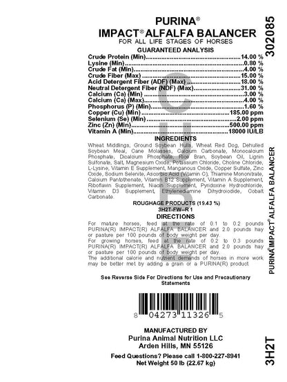 Purina Impact Alfalfa Balancer 3H2T - 50lb